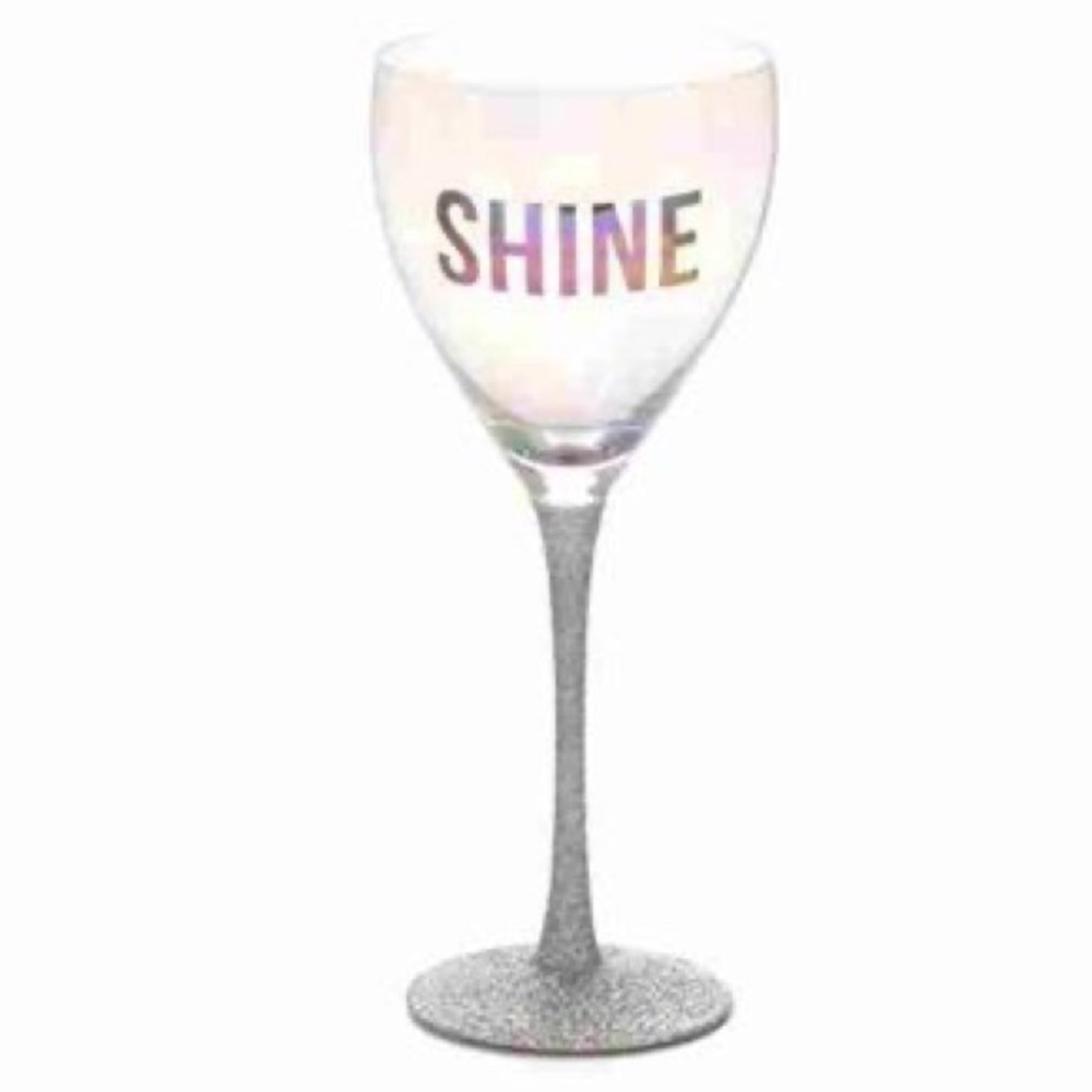 ONLY 1 LEFT!❤️ NIB “Shine” Sparkly Tall Wine Glass